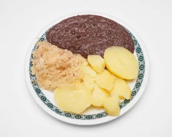 Menü Blutwurst mit Sauerkraut und Kartoffeln
